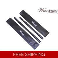 Woodnote Set of 2 Matte Black 6 Holes Irish Tin Whistle - Key of C & Key of D